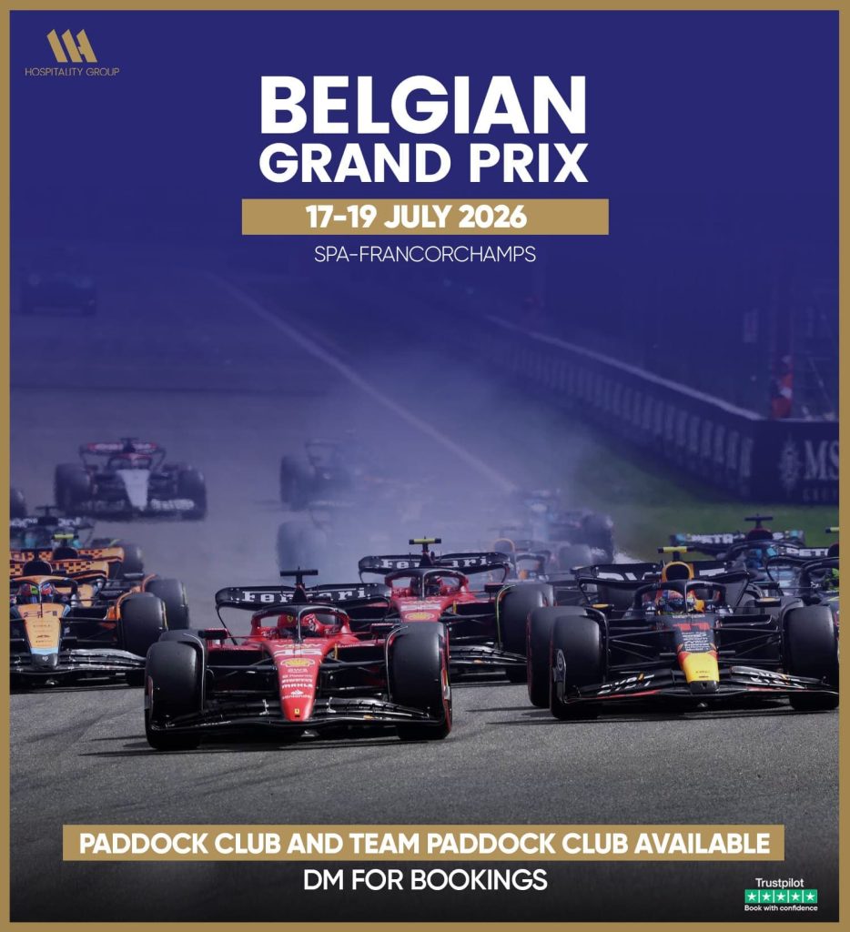 Belgian Grand Prix 2026 schedule showing practice qualifying and race days at Spa Francorchamps