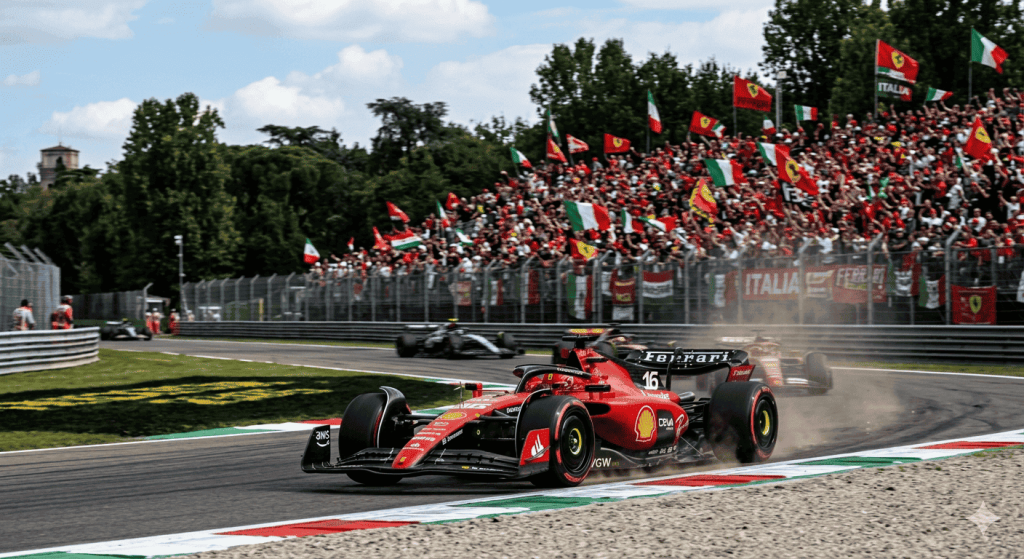 Formula 1 cars competing during Italian Grand Prix 2026 at Monza Temple of Speed