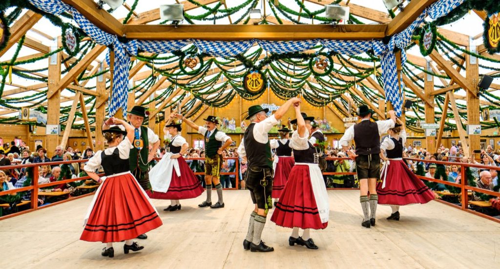 Oktoberfest dancing creates a vibrant atmosphere