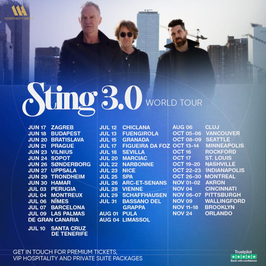 STING 3.0 tour schedule