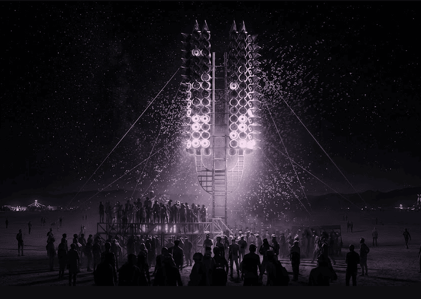 Axis Mundi: Resonant Spire is a technological piece of Burning Man 2026 art installations.