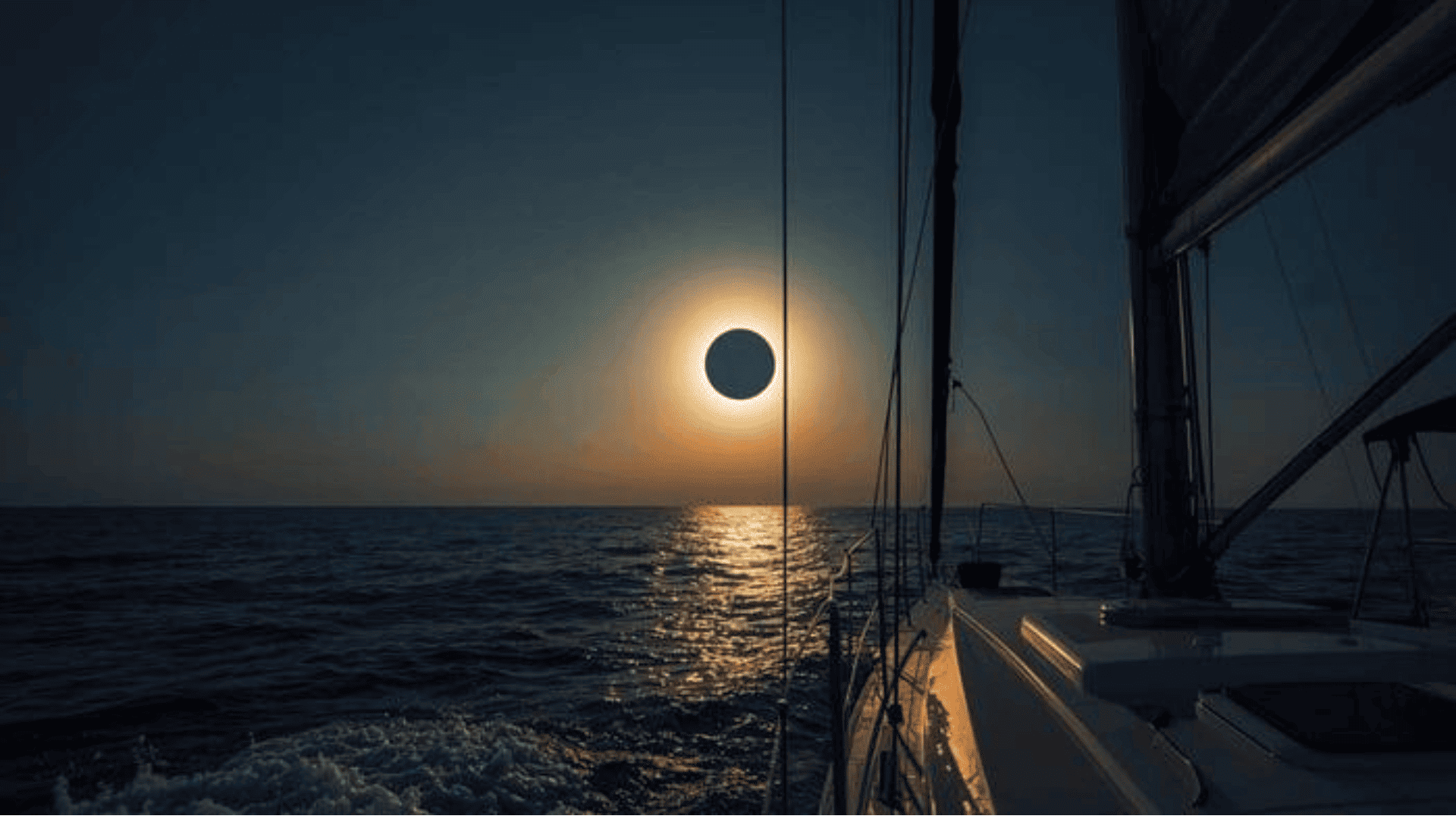 Private yacht deck prepared for the Mallorca Solar Eclipse 2026