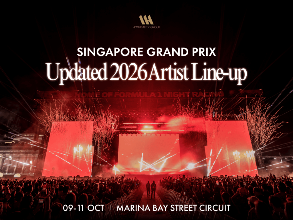 Singapore GP 2026 entertainment will feature global artists performing across 10 stages.