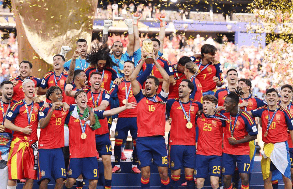 Spain become World Cup champion for the second time.