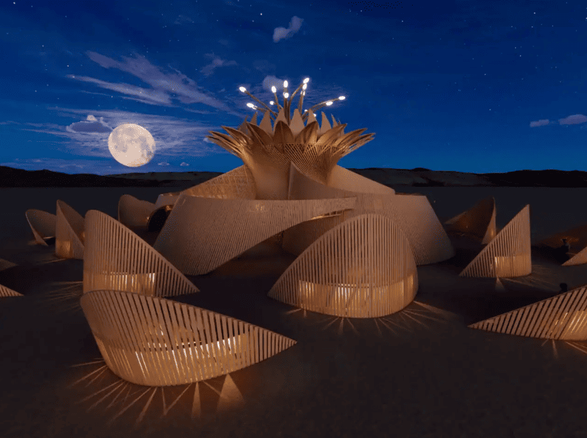 Temple of the Moon is inspired by the one-night bloom of the Queen of the Night cactus.
