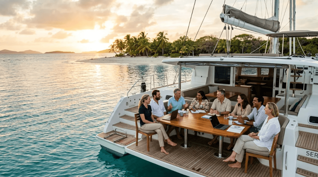A yacht retreat can create natural networking opportunities