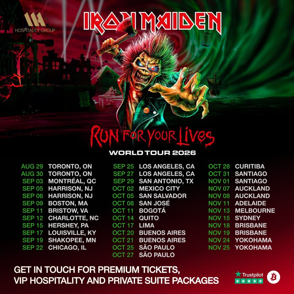 Iron Maiden Tour 2026 premium tickets and hospitality