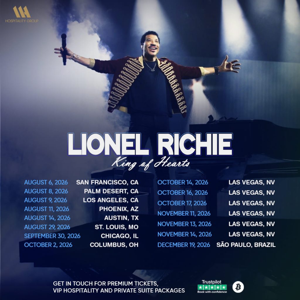 Lionel Richie Tour 2026 VIP tickets and hospitality