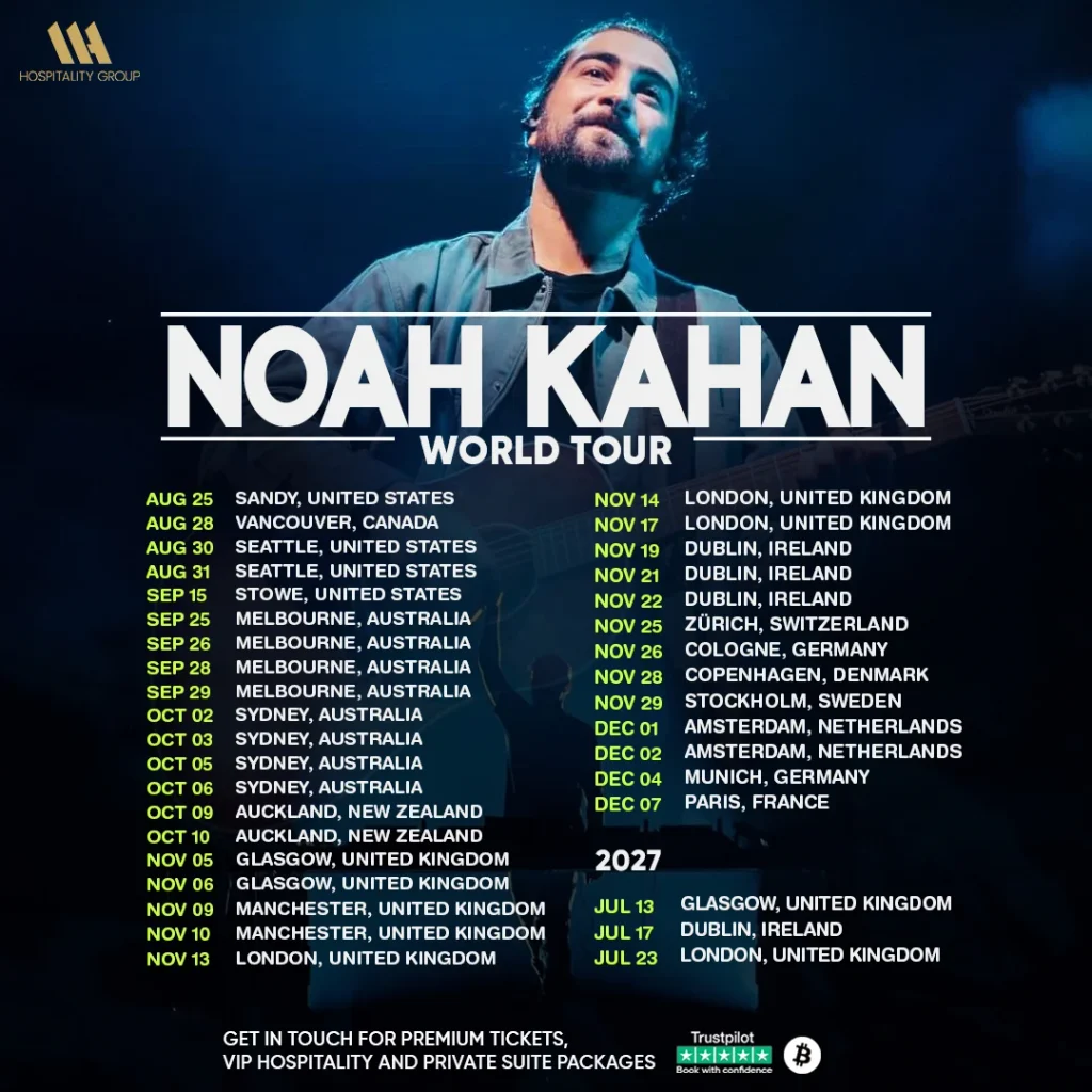 Noah Kahan Tour VIP tickets and hospitality