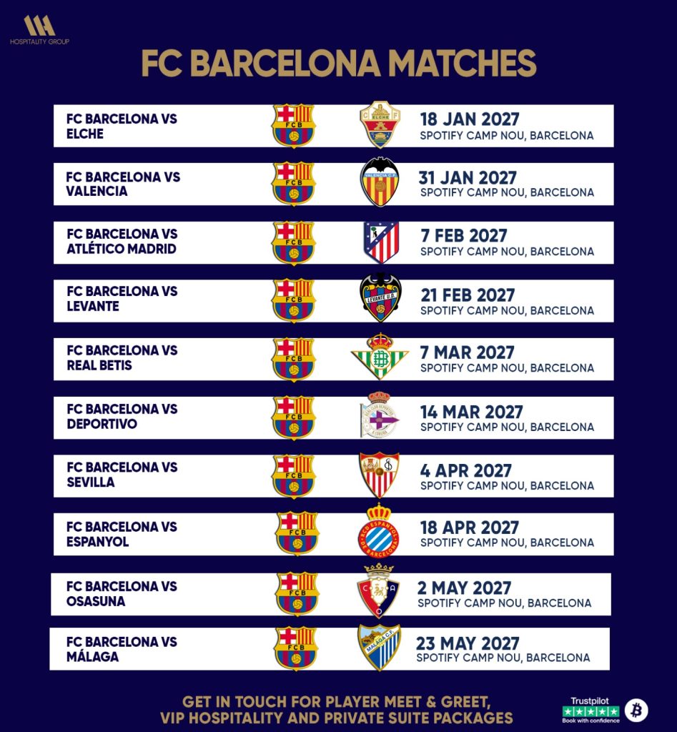 FC Barcelona Fixtures 2026/27 | Exclusive VIP Tickets