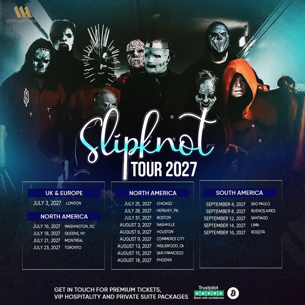 Slipknot tour will start at Wembley Stadium in London on Saturday, 3 July 2027